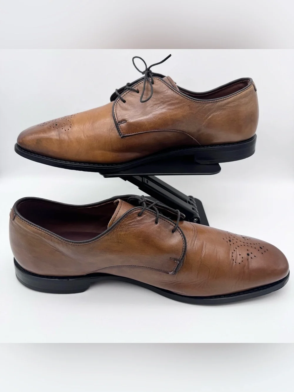 Allen Edmonds Flatiron Cognac Leather Brogue Oxford Shoes Men 13 3E Made in USA